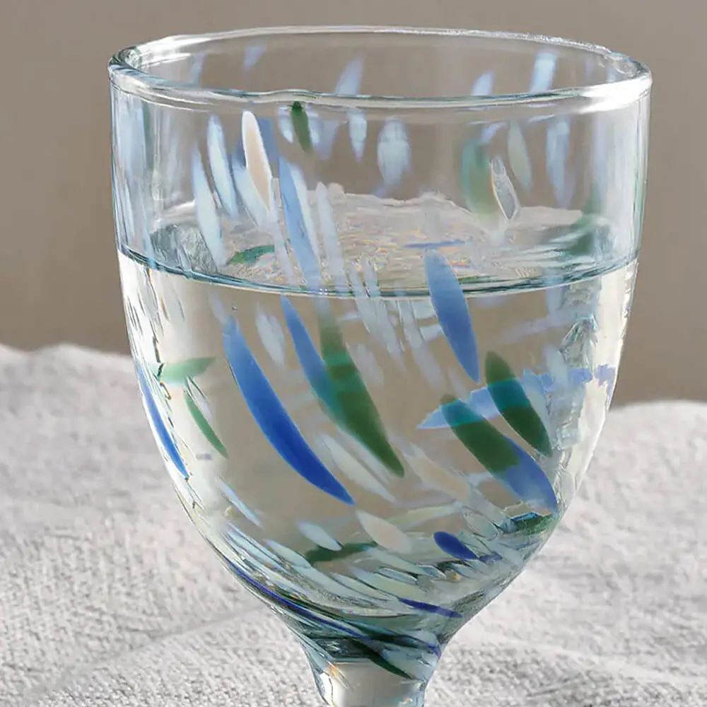 Nkuku Taja Wine Glass Sea Blue